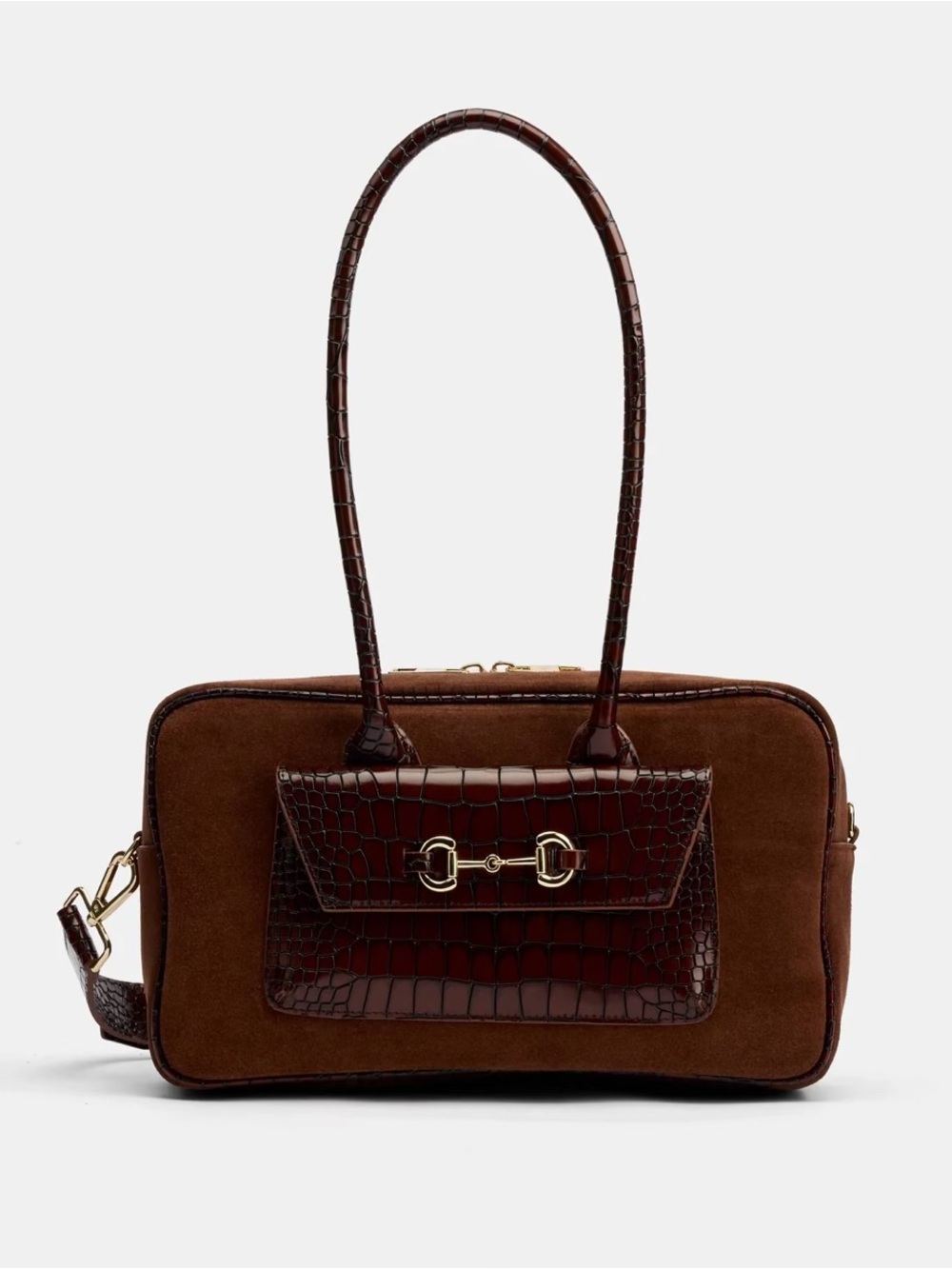 Brand New- Marc Nolan Serena Horsebit Shoulder Bag in Brown Suede 🤎